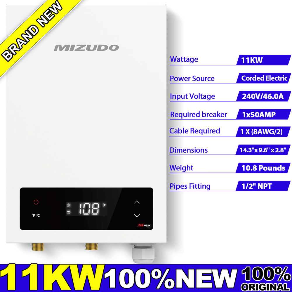 11KW 240V Electric Tankless Water Heater Instant Hot On-demand for whole house