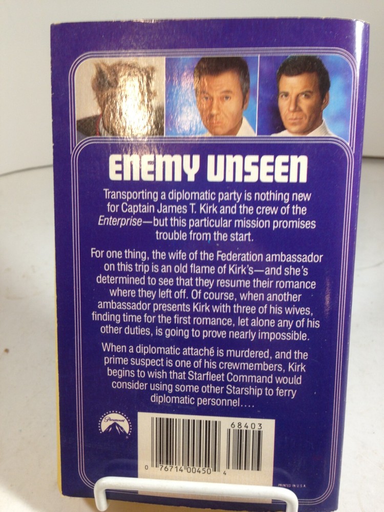 STAR TREK Paperback Novel Enemy Unseen by V. E. Miotchell