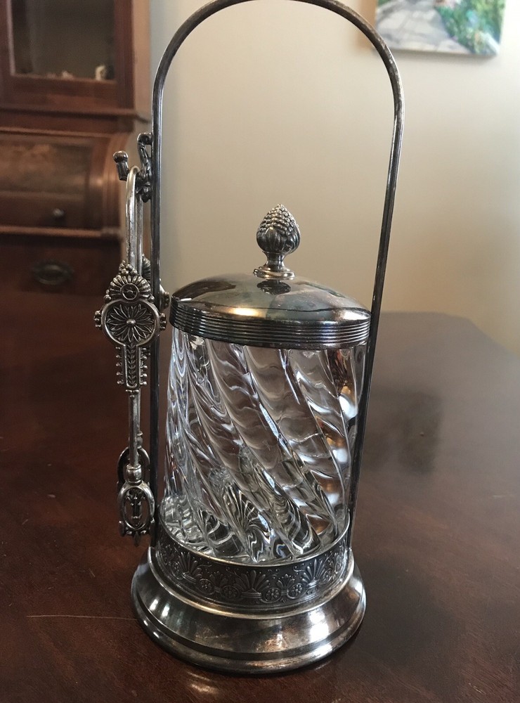 Antique Victorian Silverplate Pickle Caster