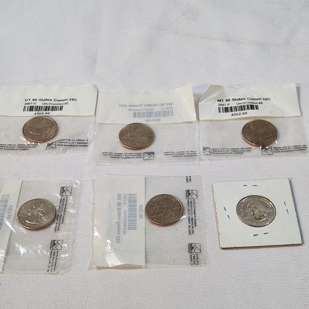 Six Uncirculated State Quarters. See Description