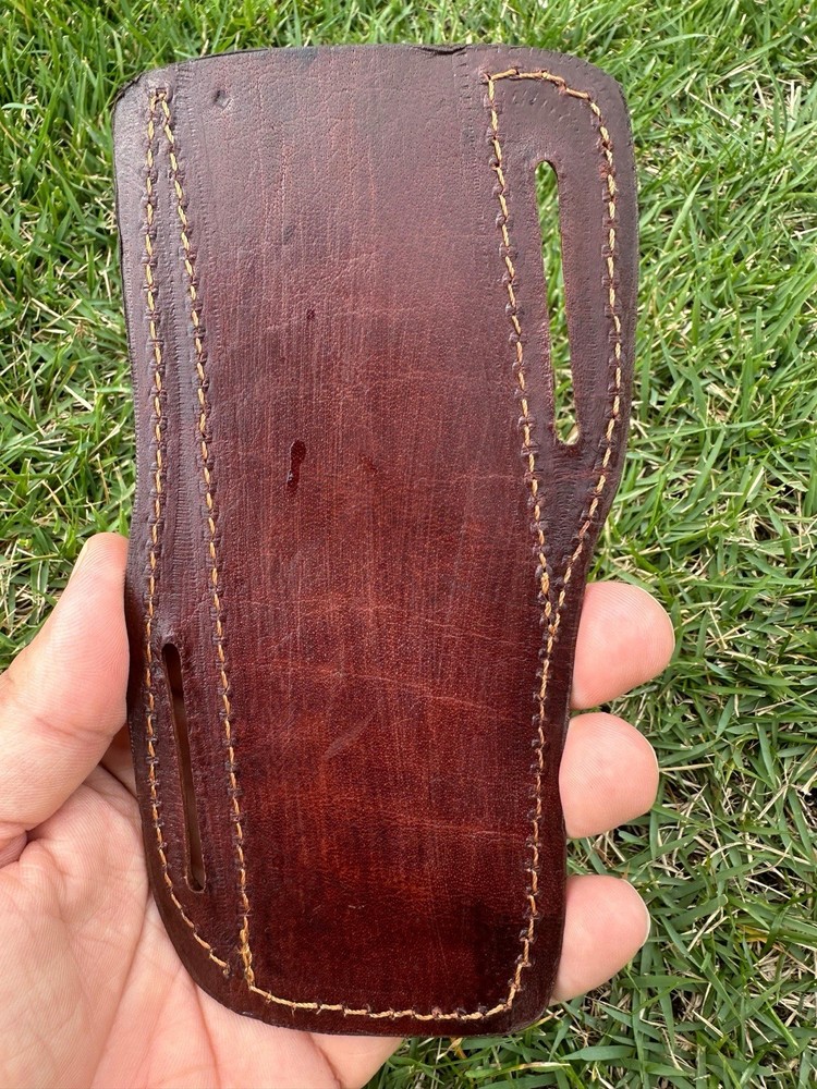 CUSTOM HANDMADE COW LEATHER SHEATH FOR FIXED BLADE KNIFE