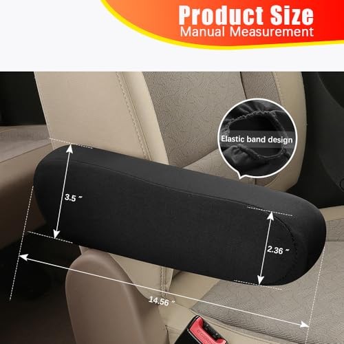 2PC Car Front Seat Armrest Covers,Universal Size Seat Arm Rest Black-2PC