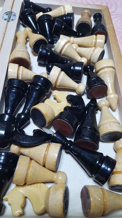 OLD Wooden Chess Set Soviet USSR