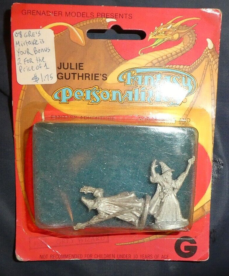 2 Grenadier Fantasy Mini 25mm Grey Wizard #1 SEALED