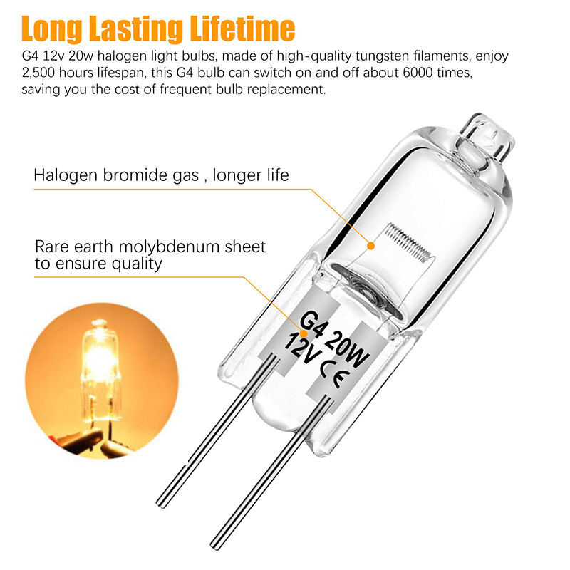 20PCS G4 LED Light Bulb 20W 12Volt Bi Pin Base Lamps Halogen Light Bulb Replace