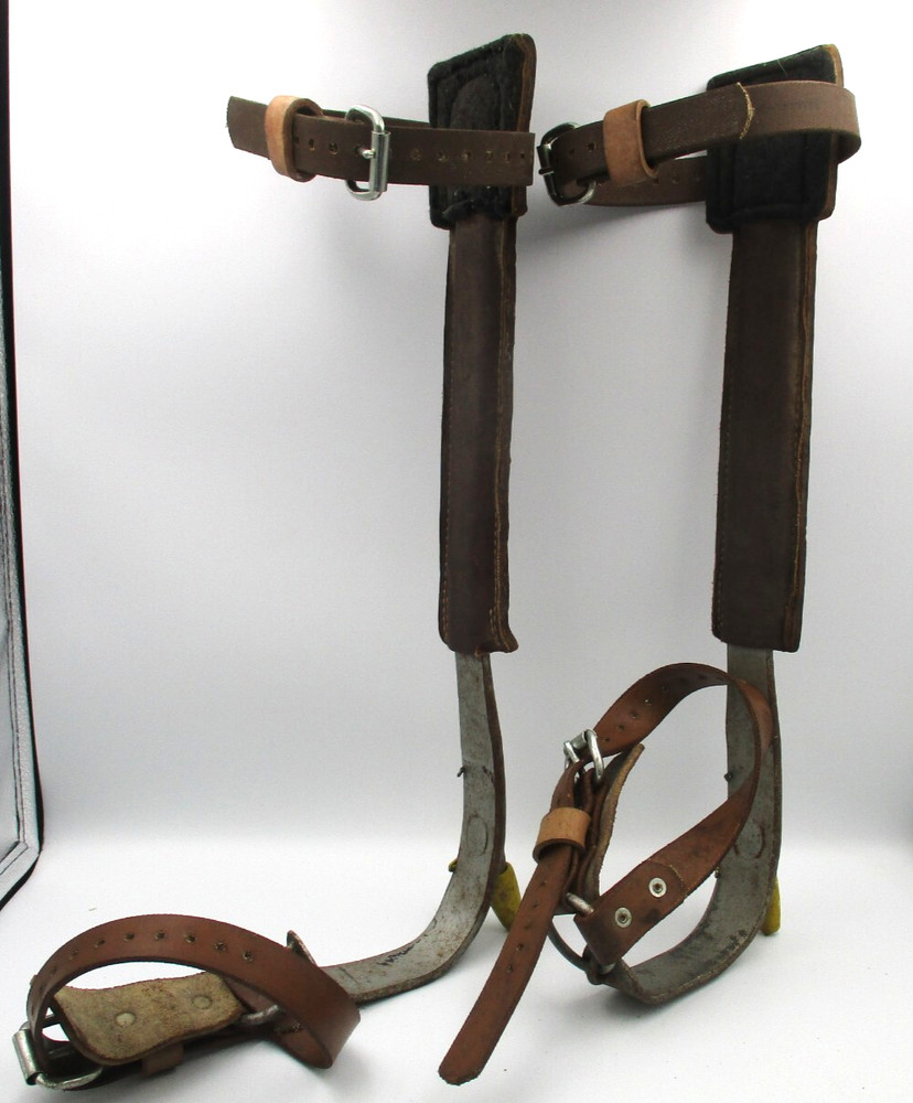 Vintage Bell System Buckingham Lineman's Pole Climbing Spikes