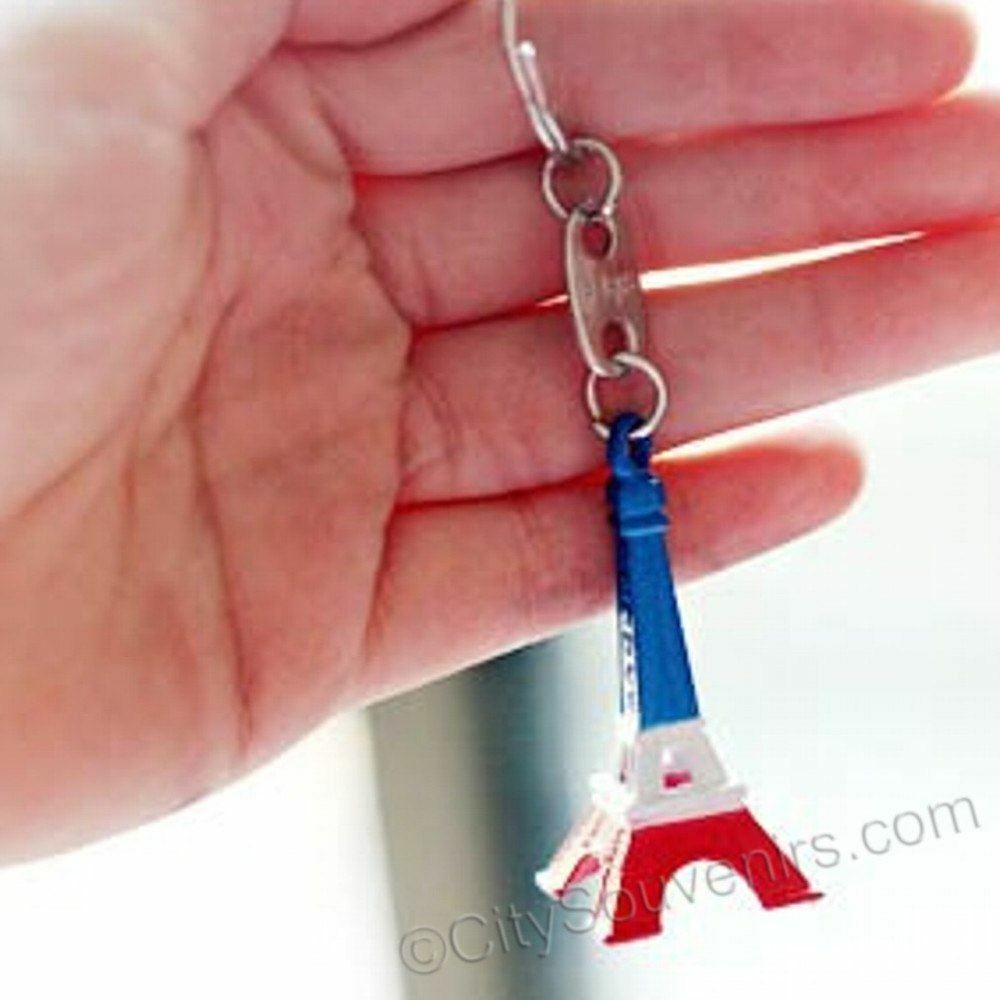 Red, White & Blue 3D Eiffel Tower Key Chain