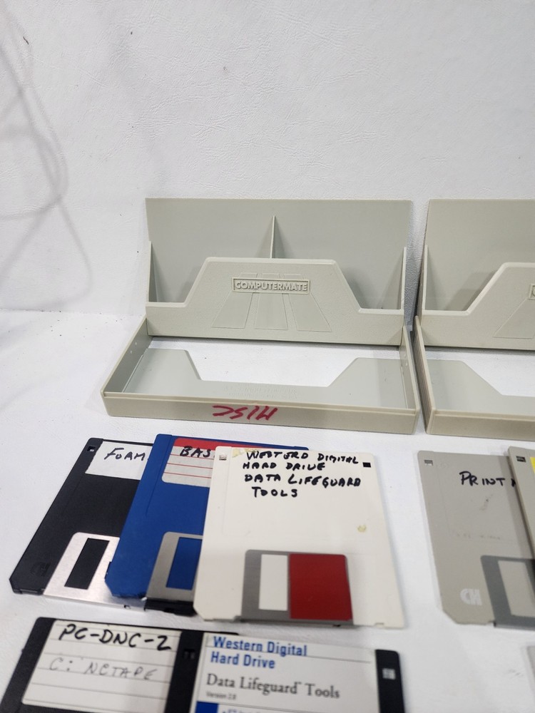 2 Computermate Floppy Disk Cases & 10 Misc 3.5 Floppy Disks