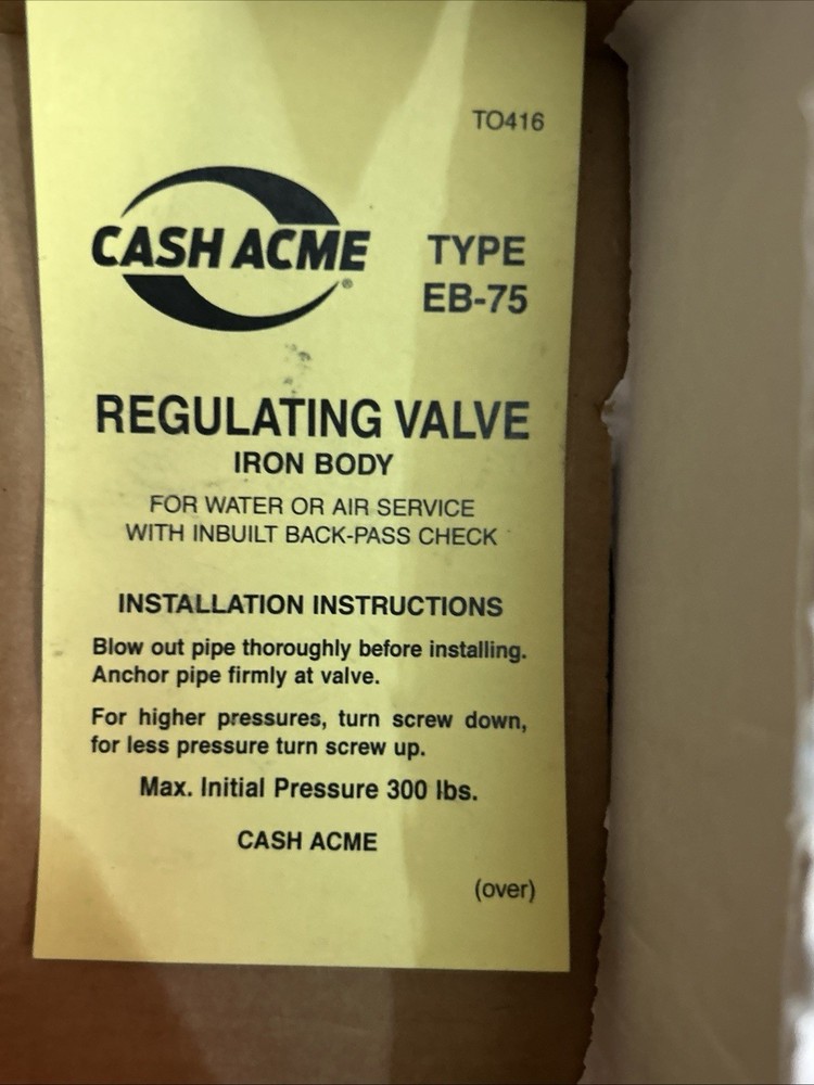 Cash Acme 3/4 Inch EB75 FPT x FPT Pressure Regulator Valve (PRV), 45 PSI, 230...