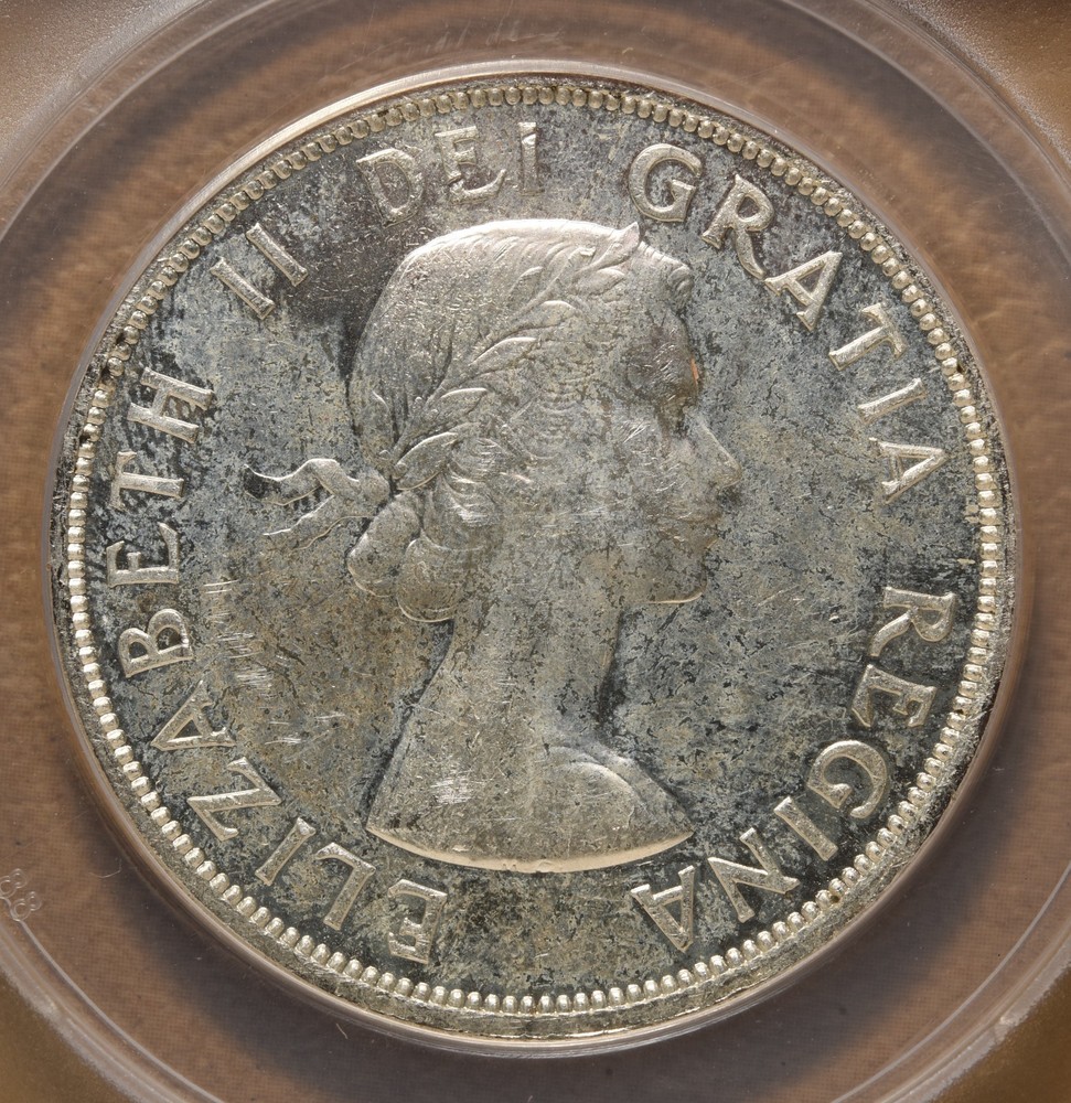 1958 PL Canada Silver Dollar ANACS MS63