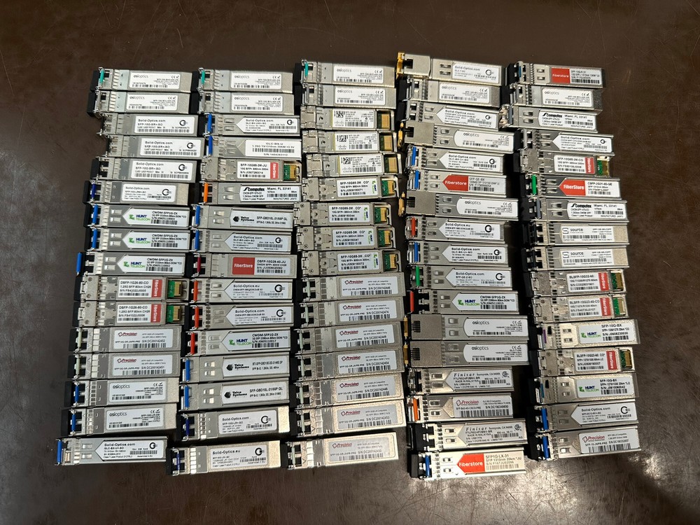 HUGE LOT - 81 Various Optical Transceiver Switch Module 10BASE TO 1000BASE -