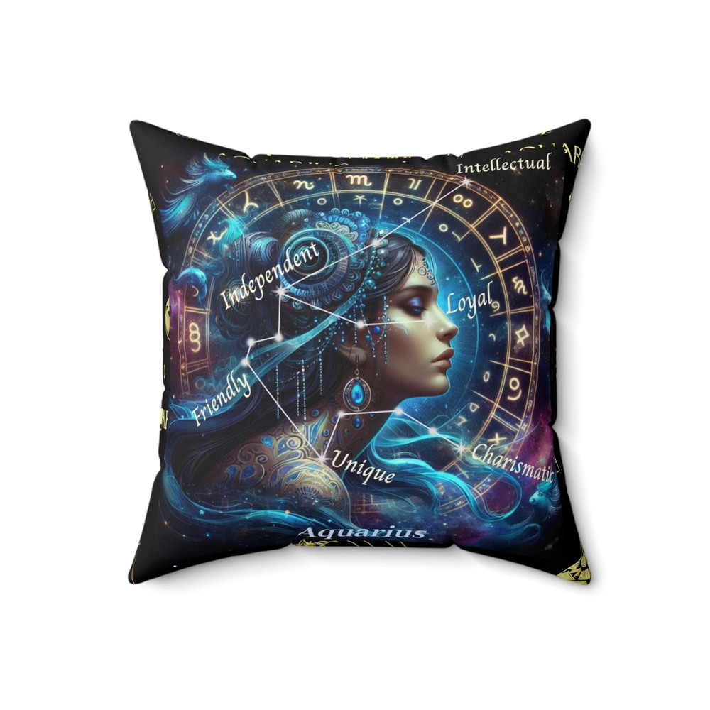 Aquarius Polyester Square Pillow
