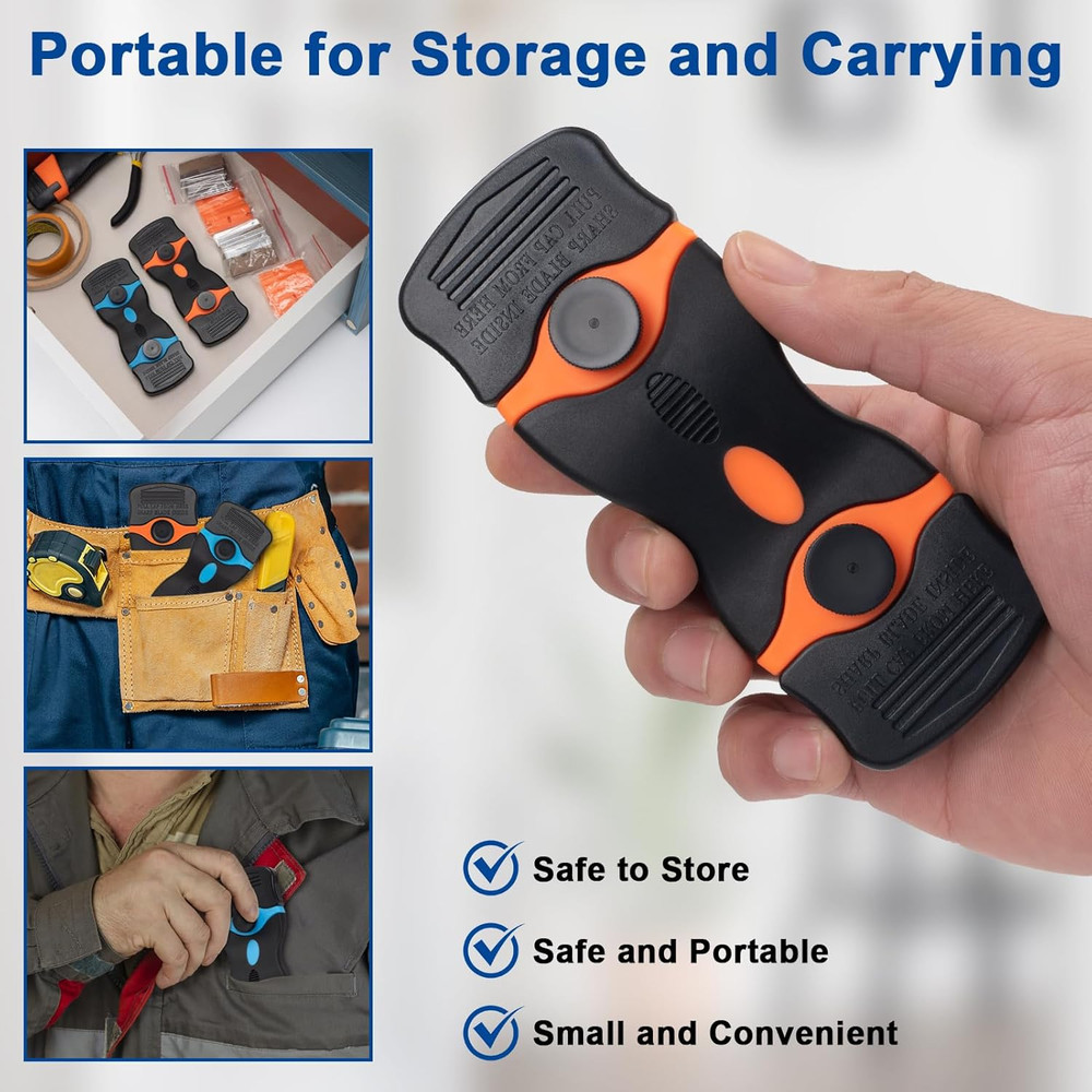 Razor Scraper Tool 2 Pack, Razor Blade Scraper Tool with 20Pcs Plastic Blades...