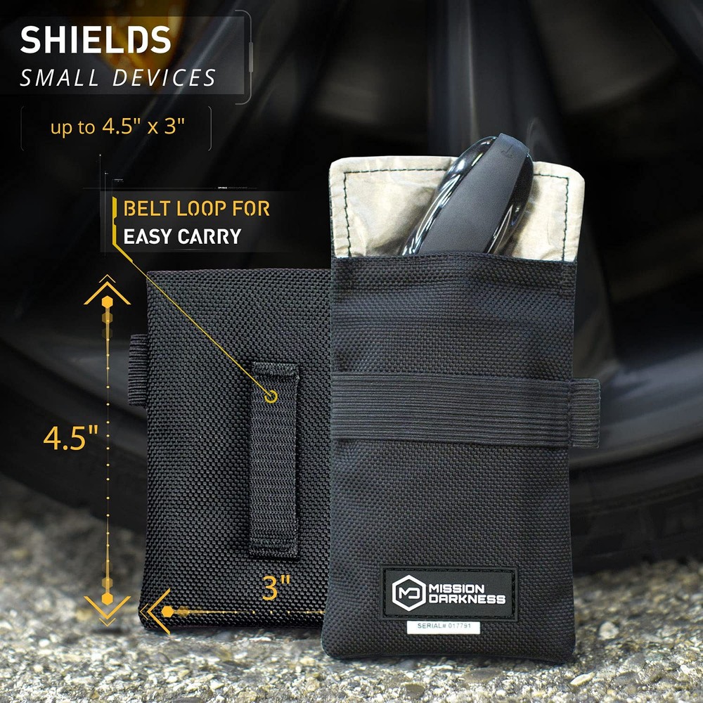 Mission Darkness Faraday Bag for Keyfobs (2-Pack) // RF Shielding Protective ...