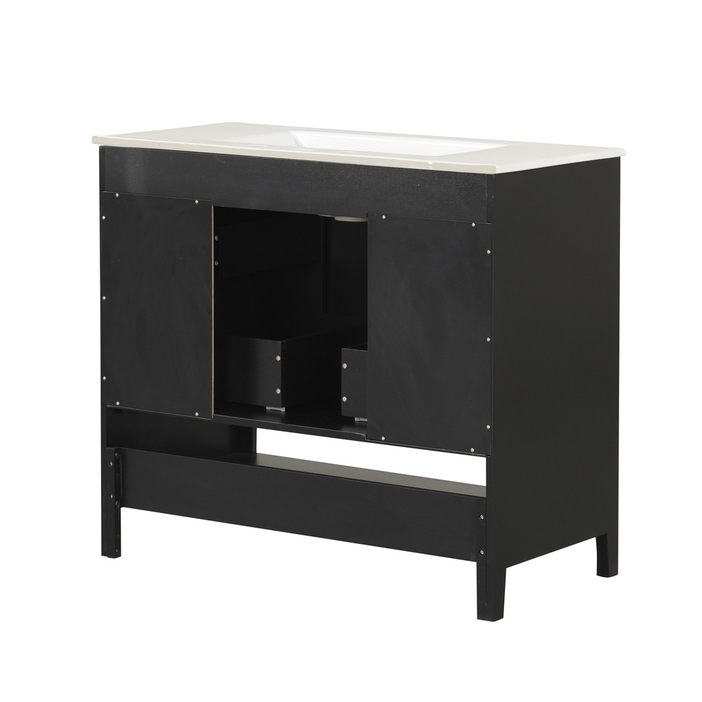 36" Bathroom Vanity with Sink Multi-functional Bathroom Cabinet w/Doors &Drawers