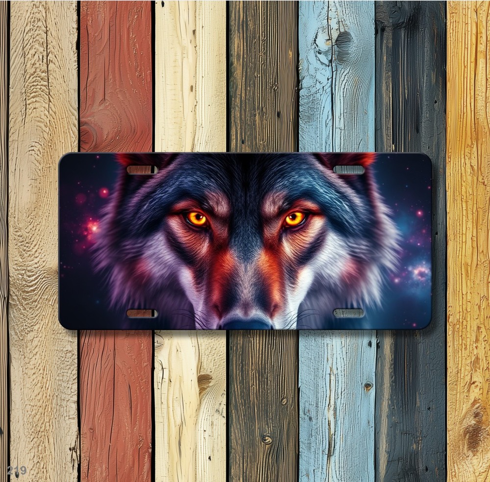 Unique Wolf License Plate Customizable Front Plate Birthday Gift