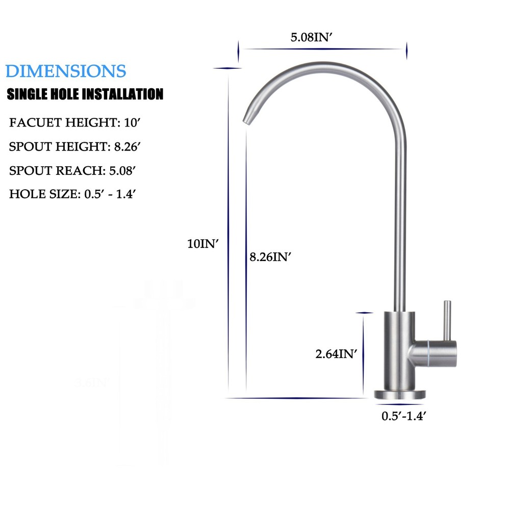Water Filter Faucet -Drinking Water Faucet for RO Units Water Filtration System