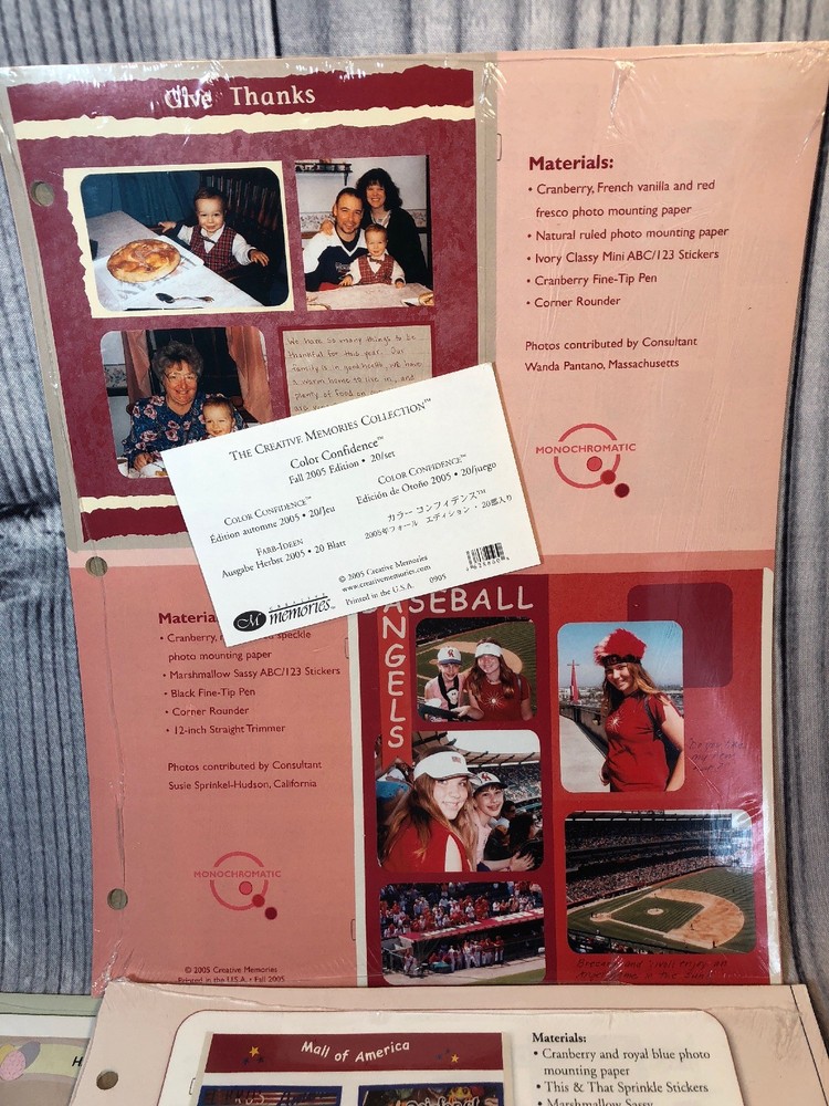 Creative Memories Page Patterns 2005 Memory Joggers Scrapbook Easter Family Etc