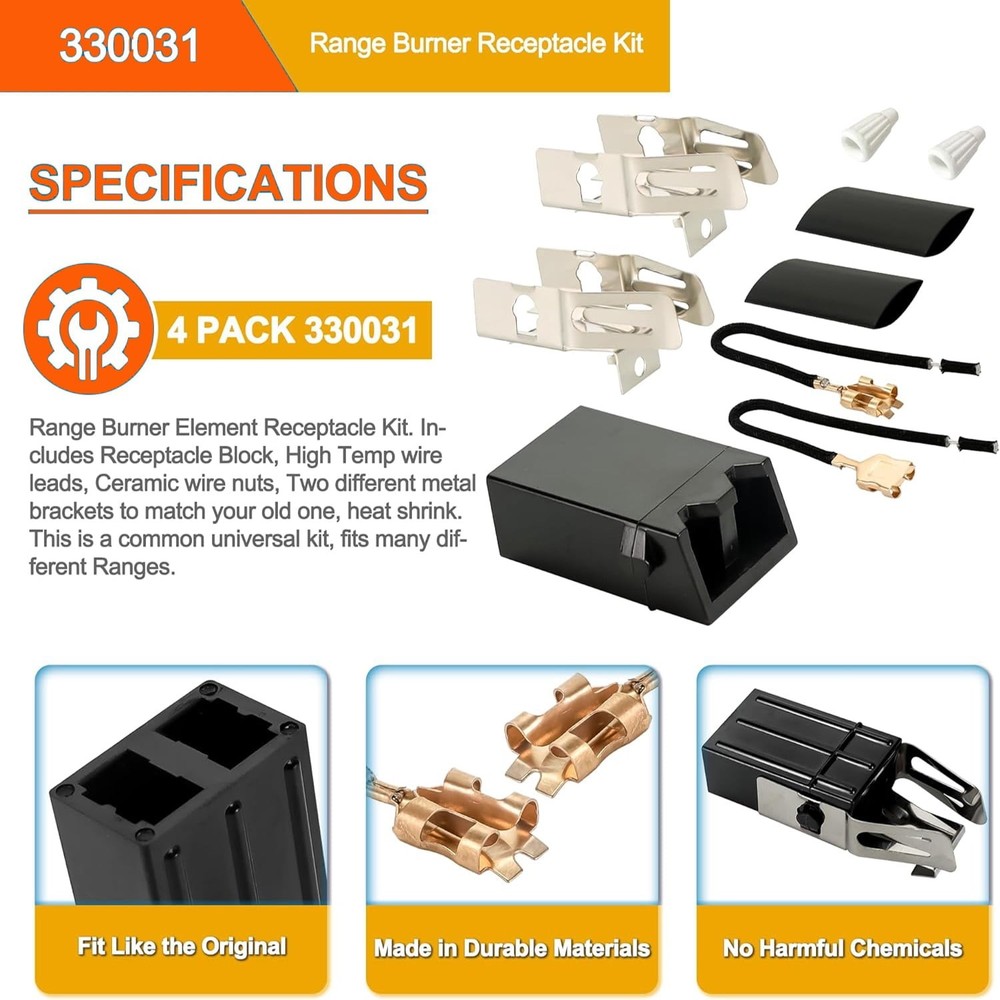 MP22YA Electric Range Burner Surface Element (2) MP15YA 6",(2) MP21YA 8" 12pcSet