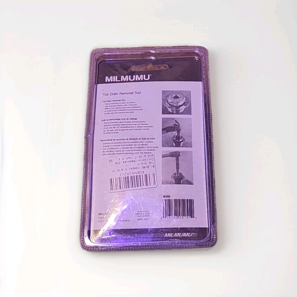 Milmumu Tub Drain Extractor Tool 1-1/2" Drain Removal Solution