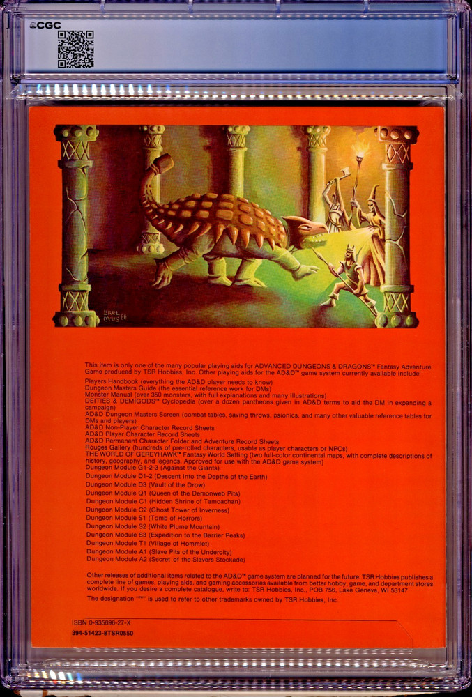 Dungeons & Dragons Module A3 CGC 9.4 2nd Edition
