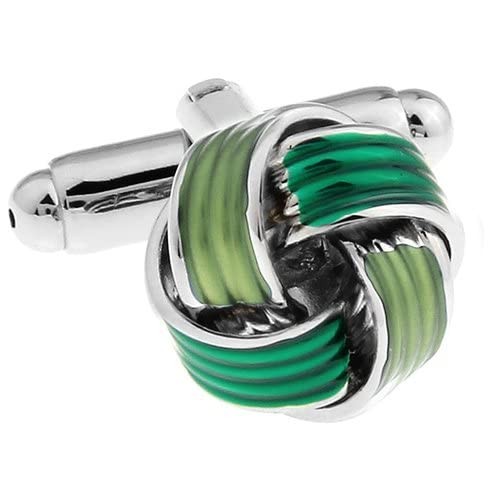 Clear Green Knot Cufflinks
