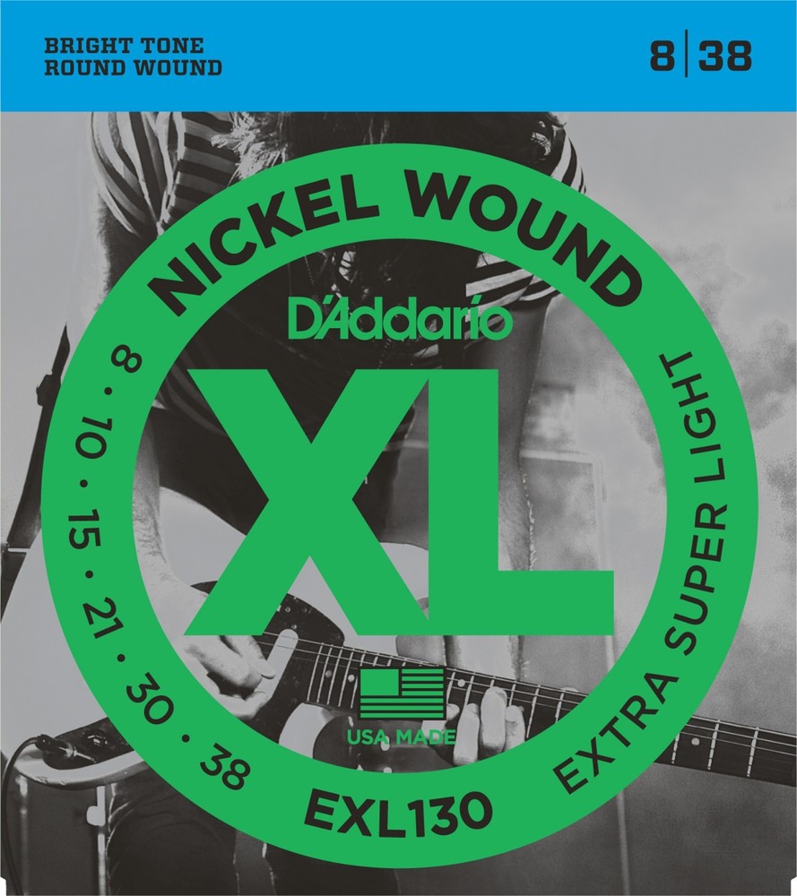 10 Sets D'Addario EXL130 Extra Super Light Electric Guitar Strings 8-38 pack