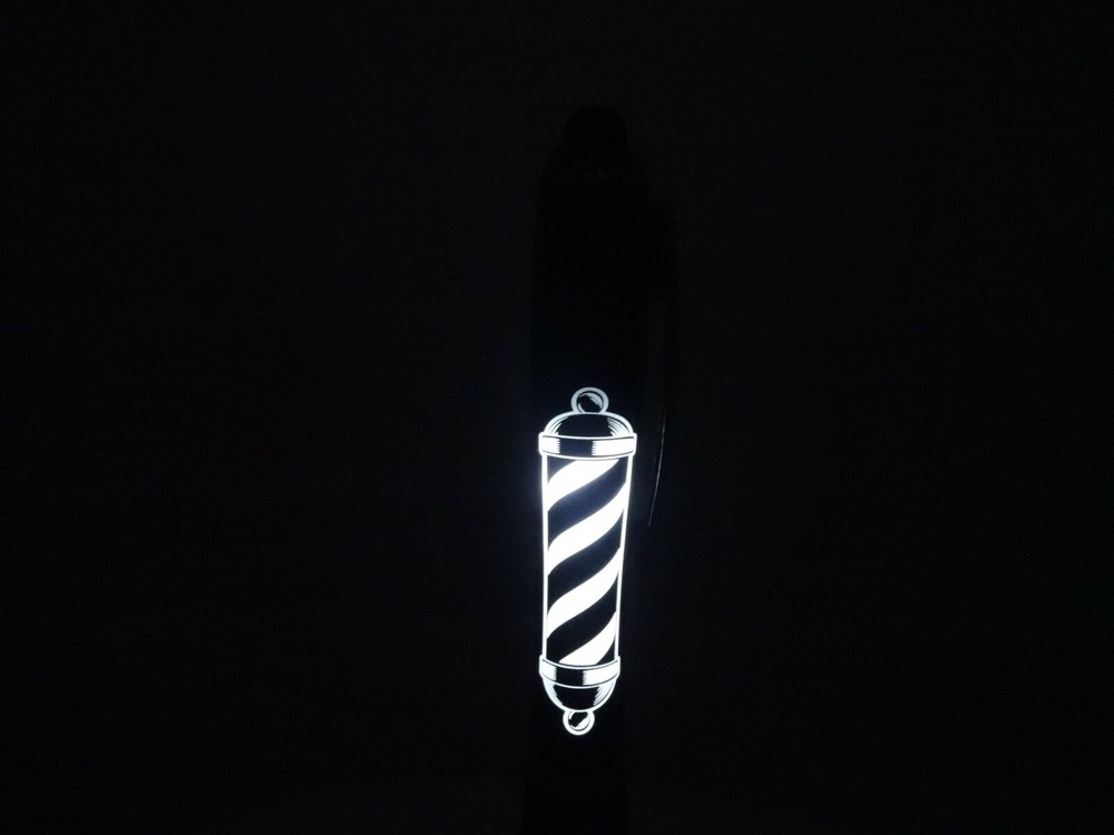 Barber pole Lighted ink pen