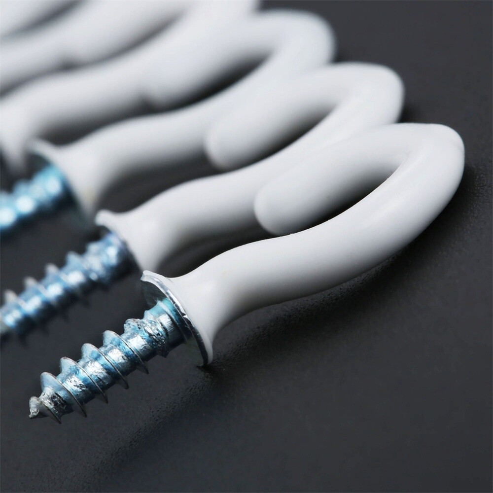 50Pcs/lot 0.94" Strong Sharp Vinyl Coated Ceiling Hooks Space-saving Hardware