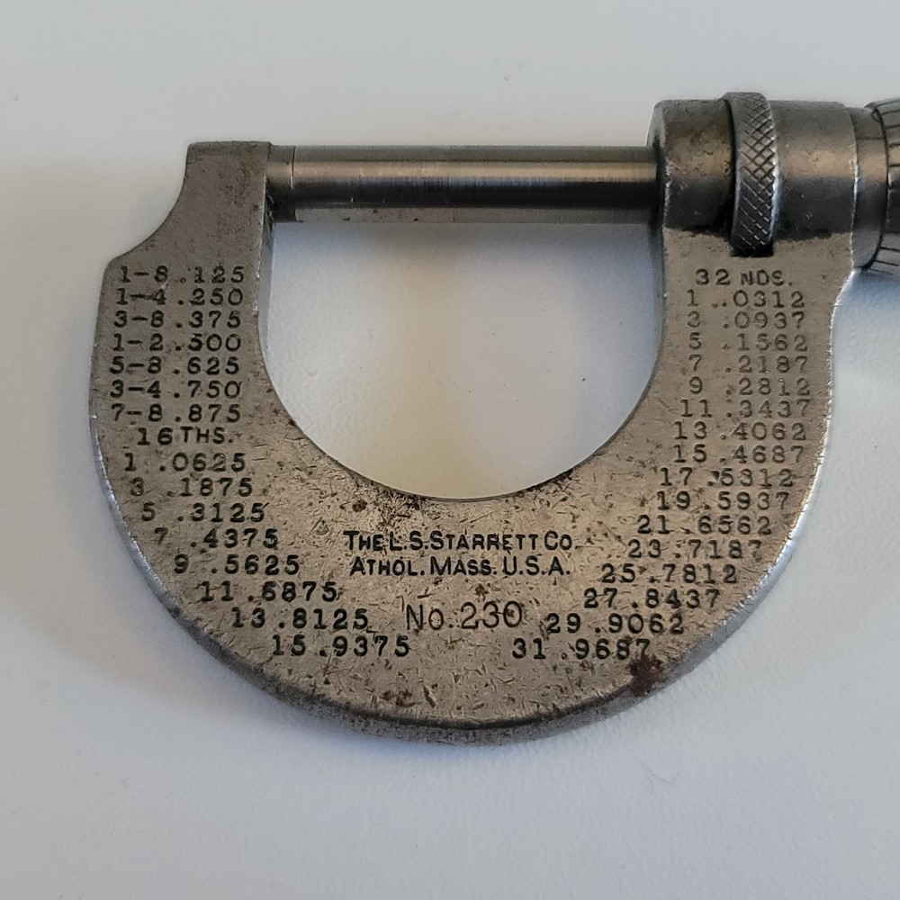 Starrett #230 0-1" Outside Micrometer .0001"