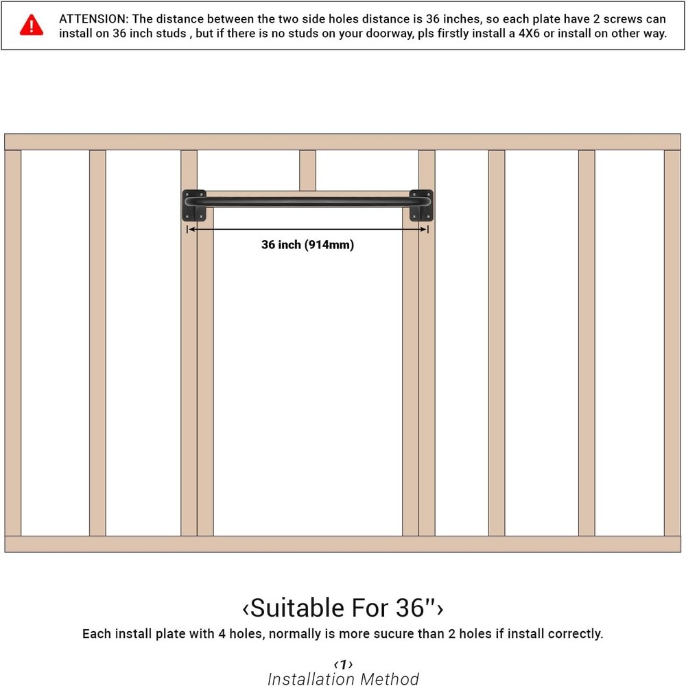 Wall Mounted Doorway Pull Up Bar, Heavy Duty Strength Training Pull-Up Bars