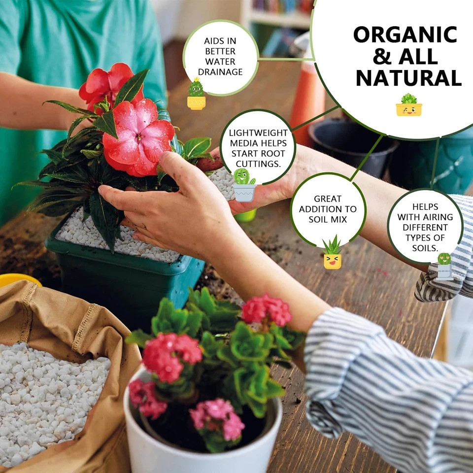 15QT Horticultural Perlite Bulk, Organic Perlite for Plants, Course Perlite for