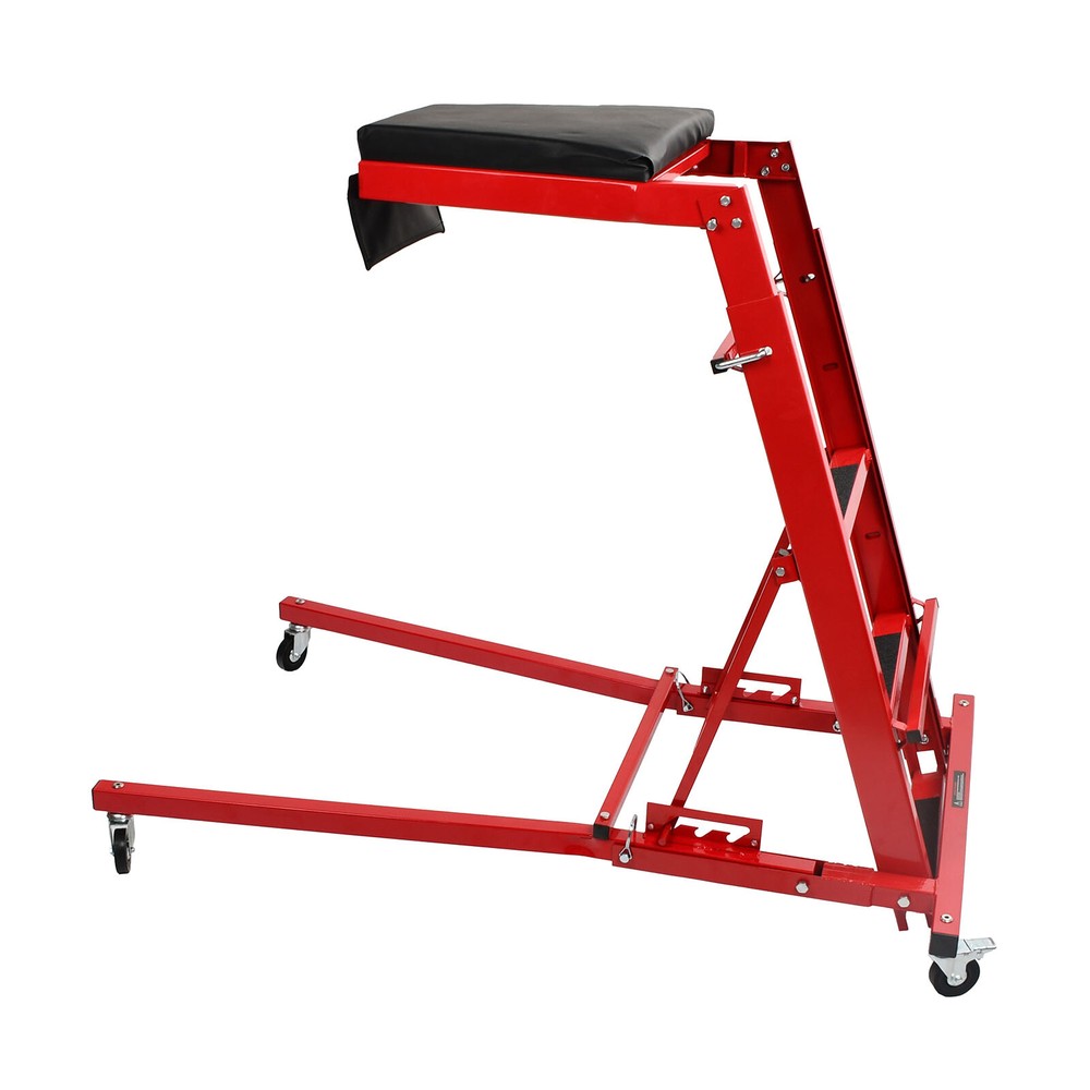 400LBS Foldable Topside Creeper 45"-66" Adjustable Height Engine Movable Ladder