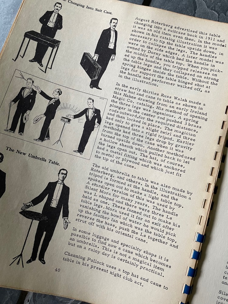 1961 Eugene Gloye Jay Marshall The TABLE BOOK Magic Ireland Co. Sprial Magic 1st