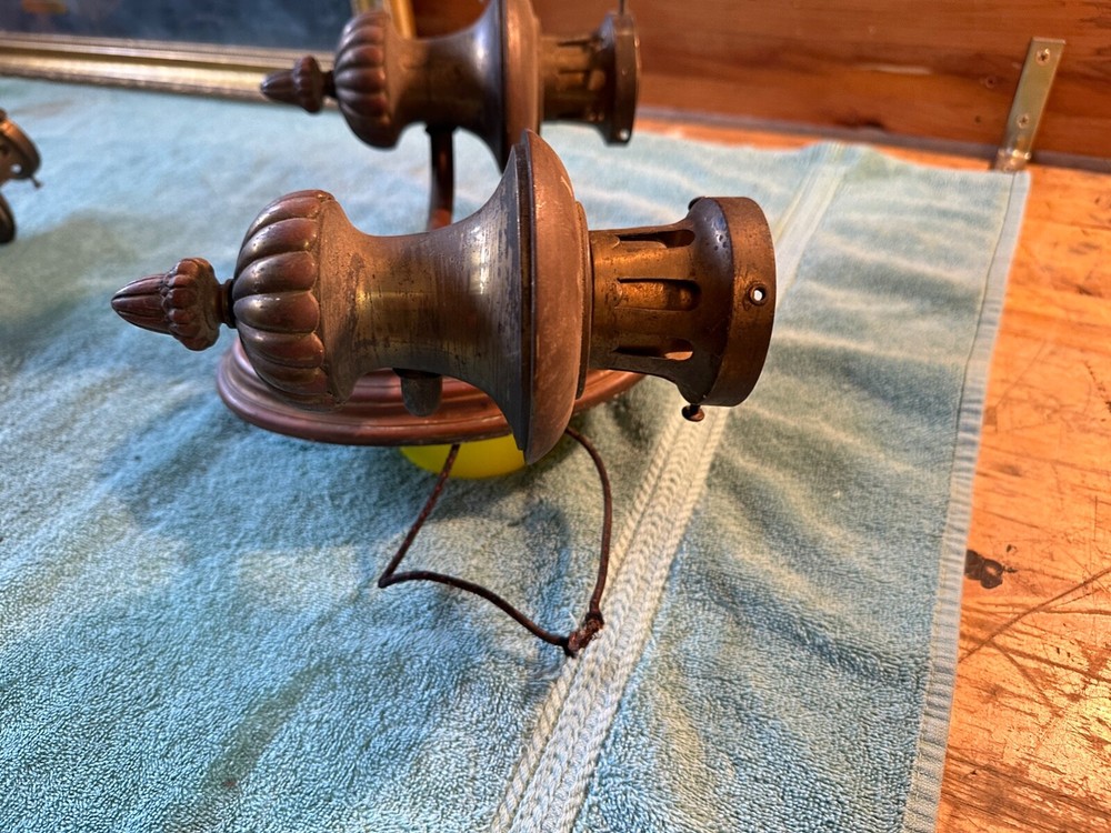 Solid Brass Wired Dual Light Fixture Wall Mount Sconces Victorian Style Vintage