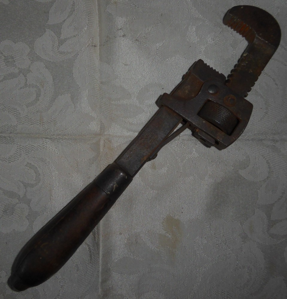 Vintage Wood Handle Pipe Wrench