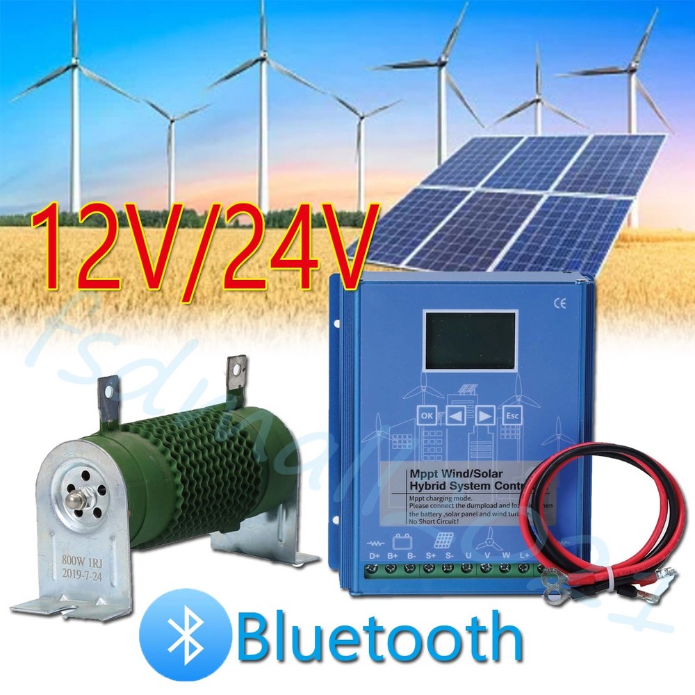 Smart Power Controller LCD Bluetooth Solar Wind Auto Transfer Switch 12V 24V US