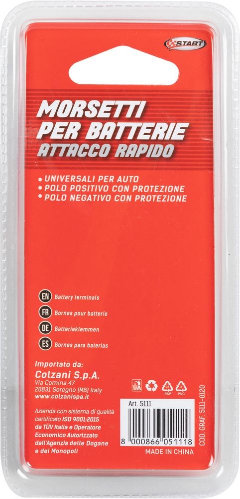 Pair of START Universal Quick Attach Battery Clamps