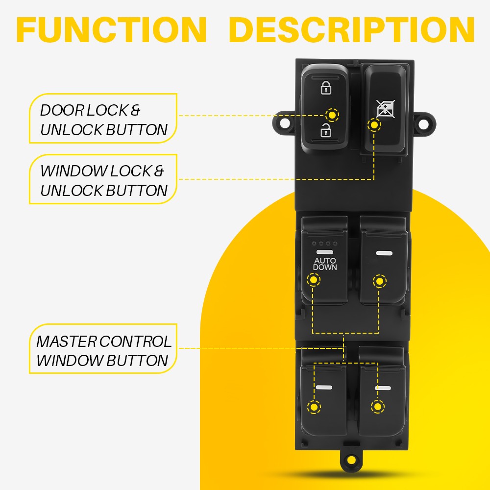 Car Front Left Driver Side Power Window Control Switch For 2011-2013 Kia Optima