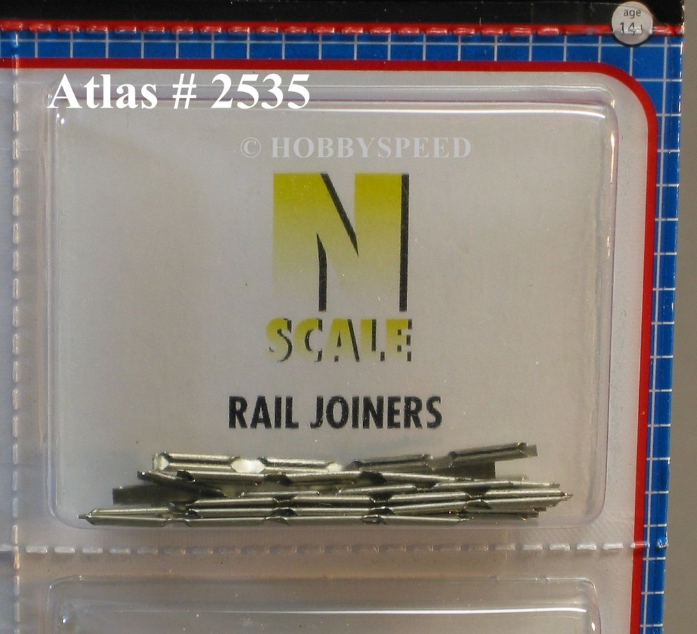 ATLAS N SCALE CODE 80 RAIL JOINERS SNAP TRAIN TRACK CONNECTORS (48 PCS) ATL2535