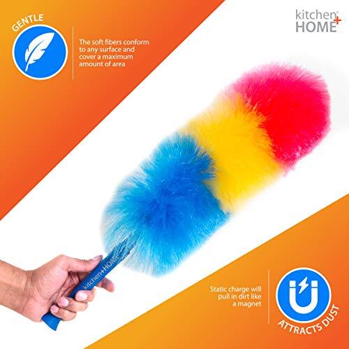 Kitchen + Home 23” inch Rainbow Static Duster - Electrostatic Feather Duster