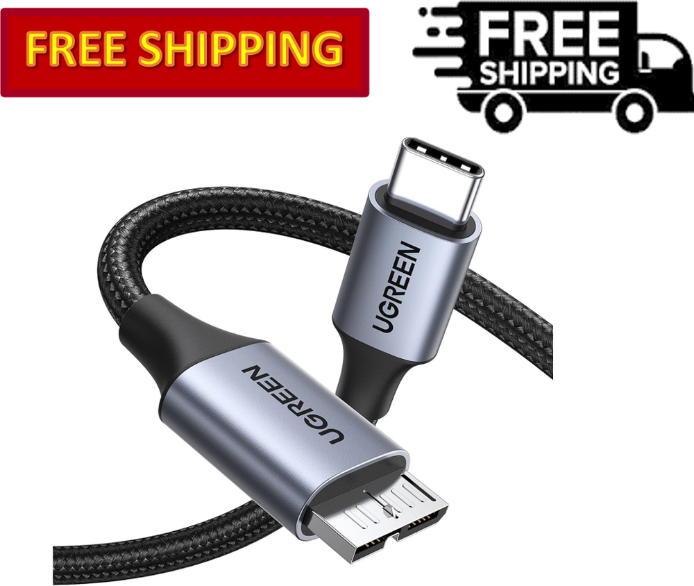 UGREEN USB 3.1 Micro B to USB C Hard Drive Cables, 10 Gbps Data Transfer