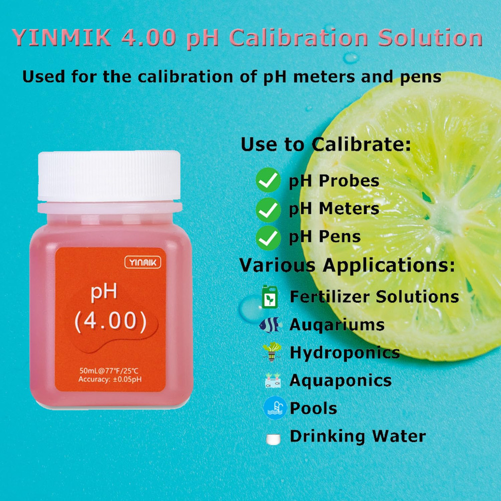 pH Meter Calibration Solution Kit(4.007.00&10.01) with pH Electrode S...