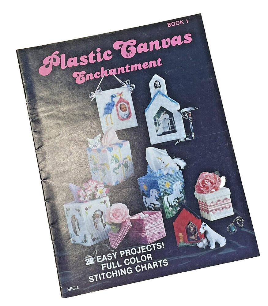 Plastic Canvas Pattern Leaflet Enchantment Boxes Frames /