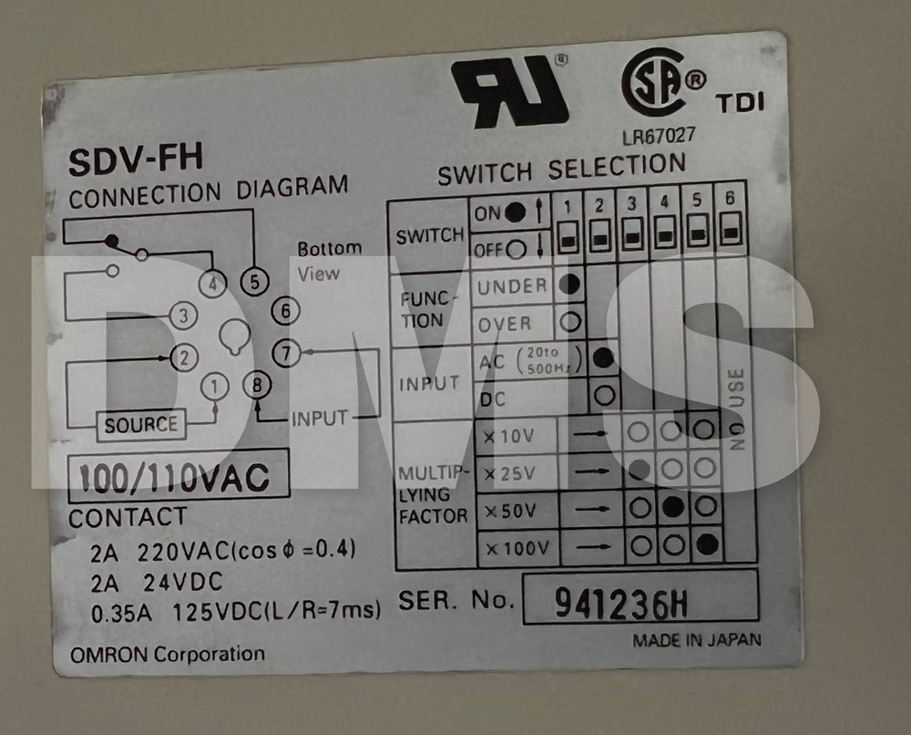 Omron SDV-FH6 Voltage Sensor