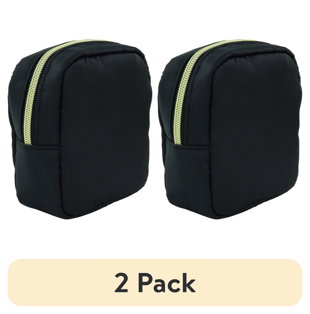 (2 pack Small Zippered Craft Storage Bag Black