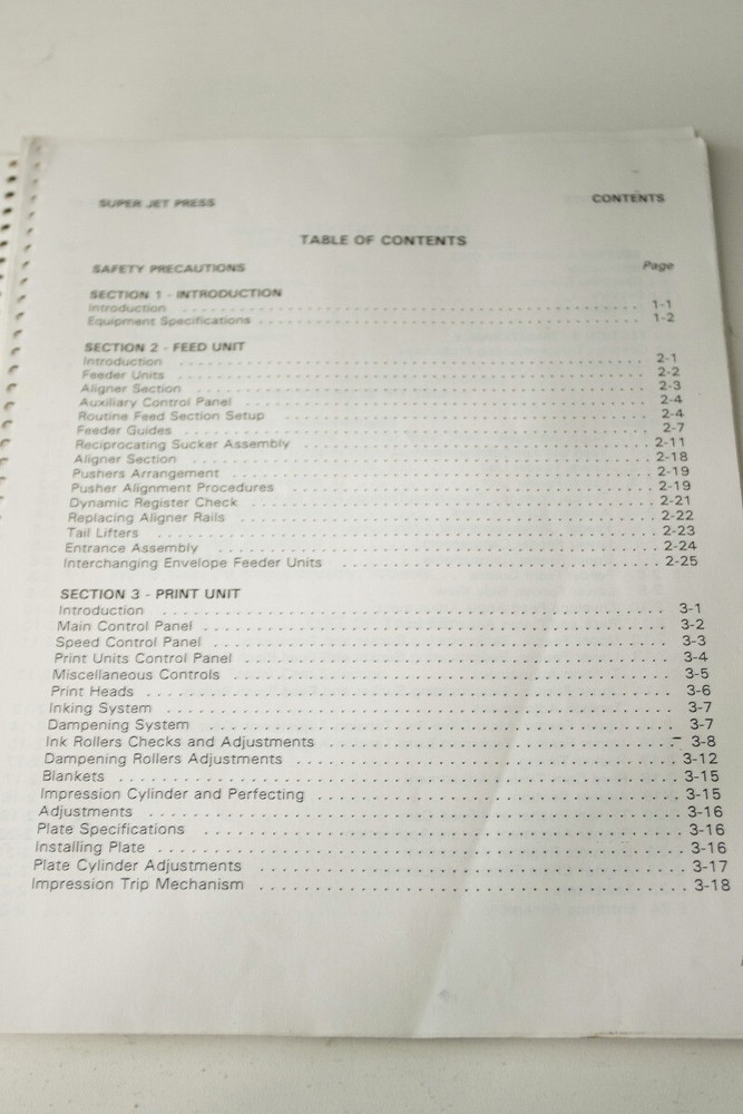 Halm SUPER Jet Press Operation Manual