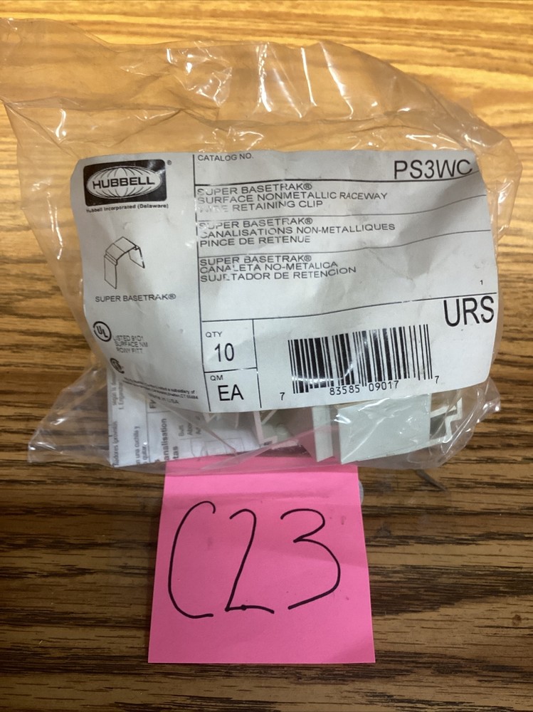 (10) HUBBELL PS3WC Super Basetrak Wire Retaining Clip