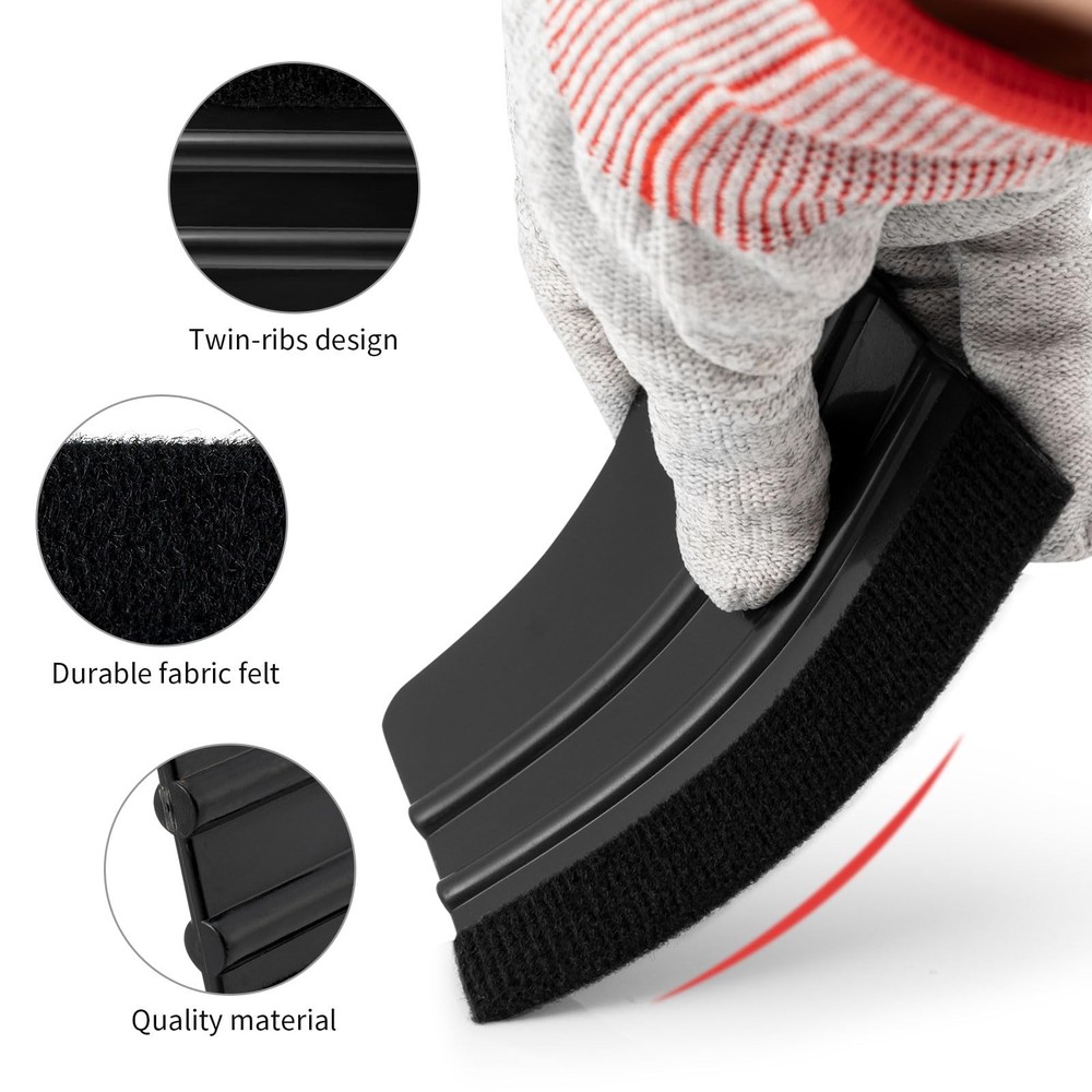 100 PCS Felt Squeegee for Vinyl - Flexible Plastic Black