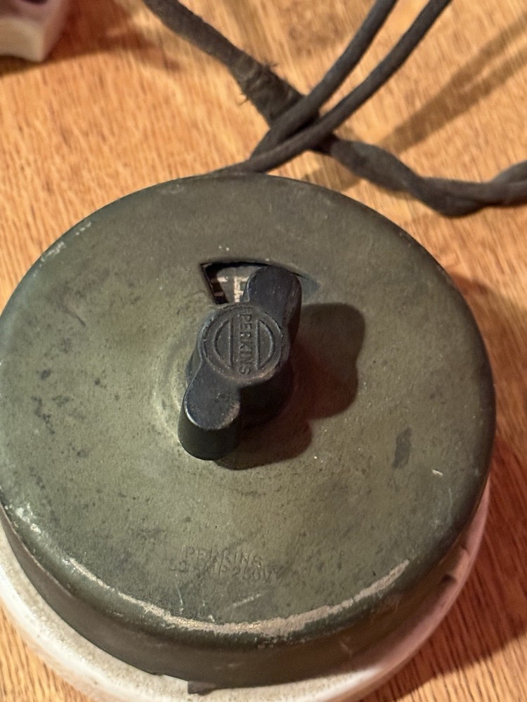 Antique Perkins Brand Light With Large Switch